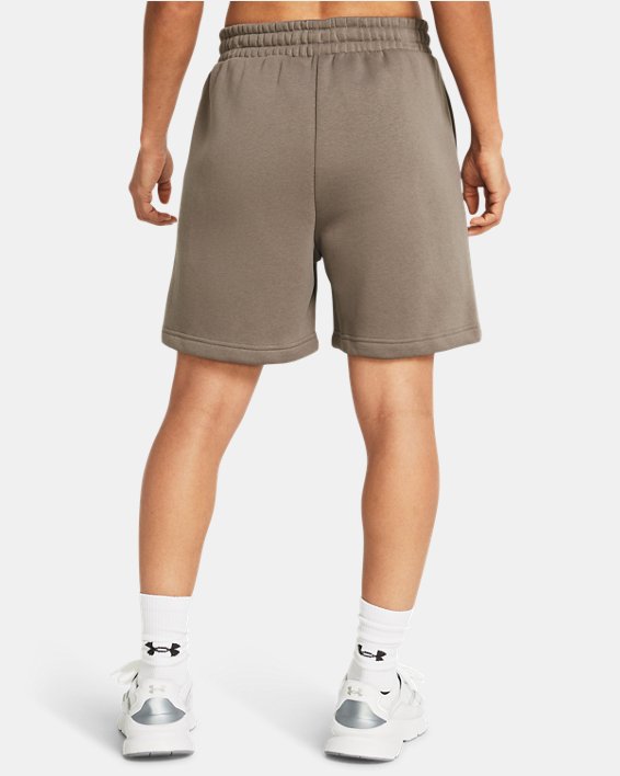 Women's UA Icon Fleece Boyfriend Shorts, Brown, pdpMainDesktop image number 1